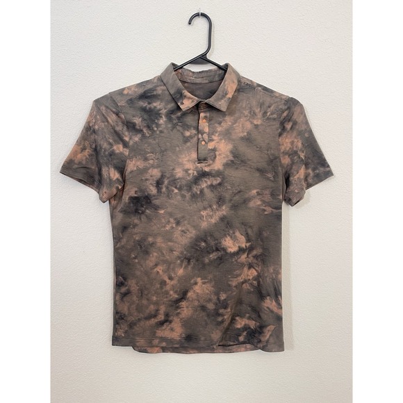 lululemon athletica Other - Lululemon Polo Shirt Mens Small Brown Black Tie Dye Evolution Performance Golf
